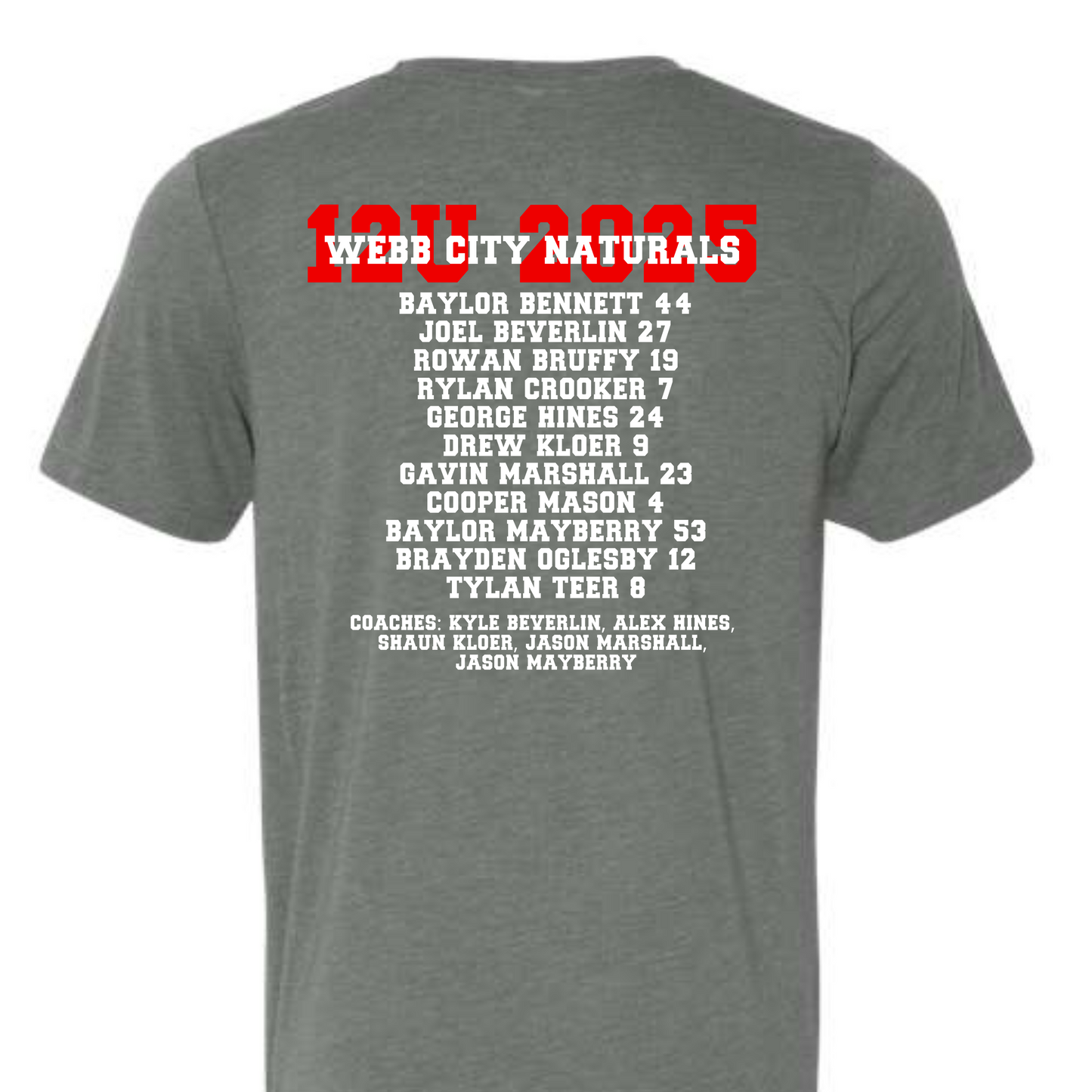 Naturals Fundraiser 6 ROSTER TEE