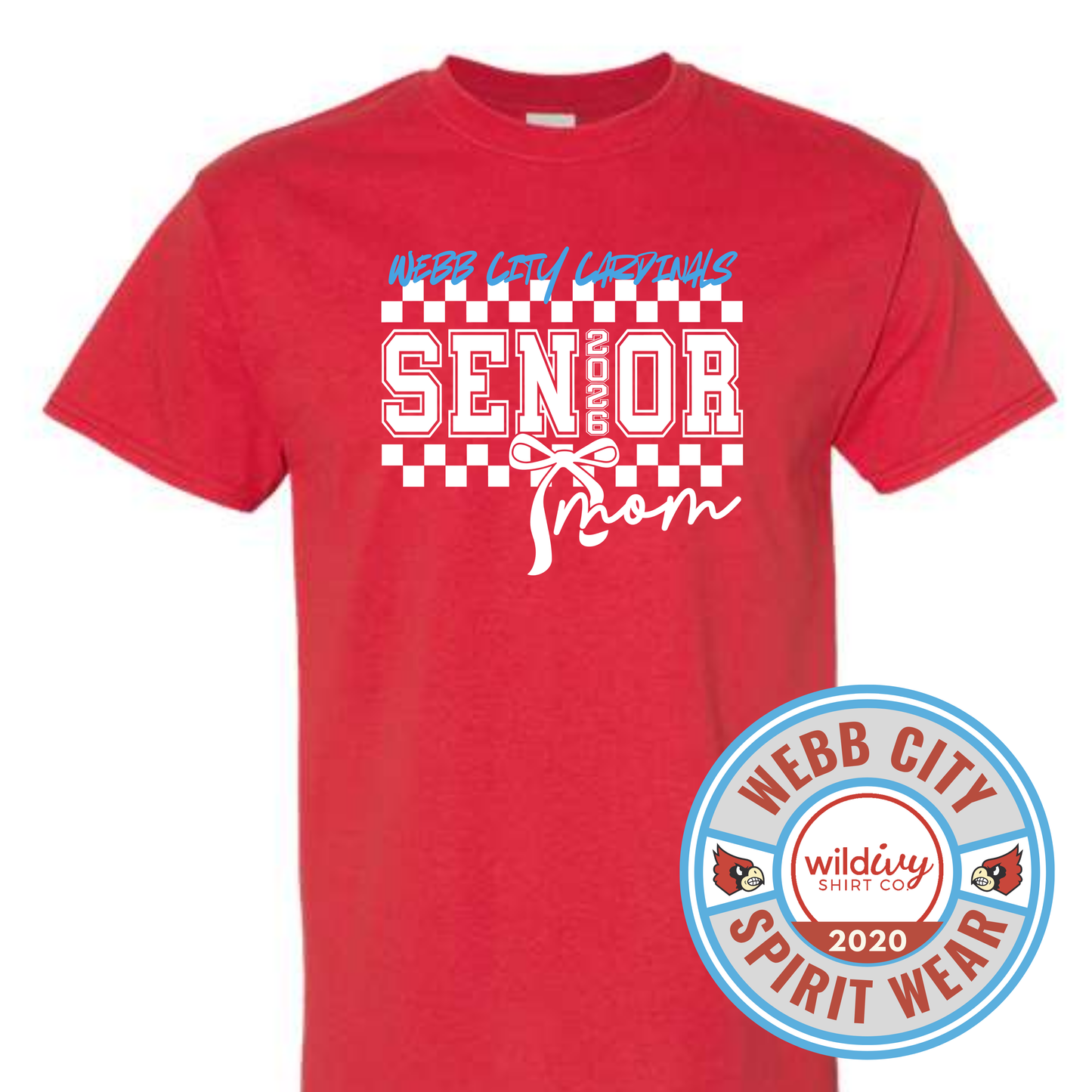 Webb City Cardinals Senior Mom 2026 Bow