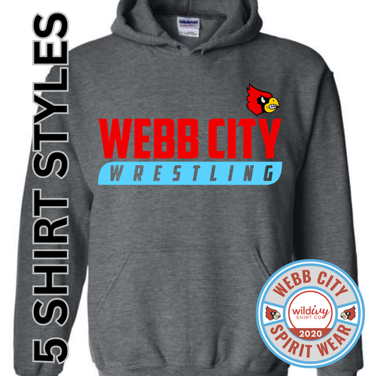 2025-26 WCJH Wrestling (Webb City On Grey) 5 SHIRT STYLES TO CHOOSE FROM!