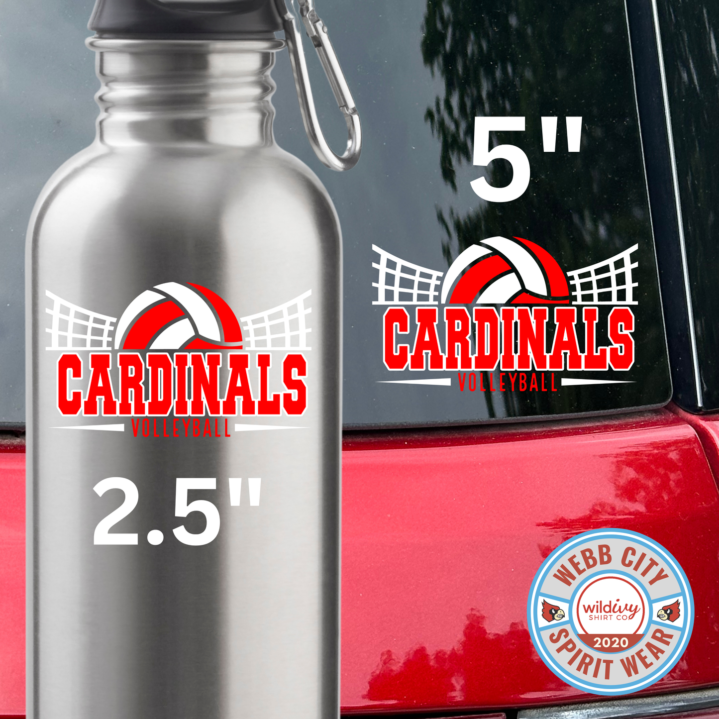 Permanent Decal: Webb City Volleyball 5"