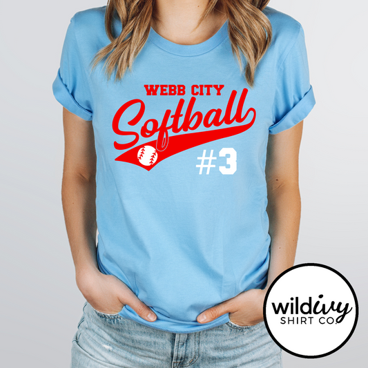 CUSTOMIZED NUMBER Cardinals Softball Red/White