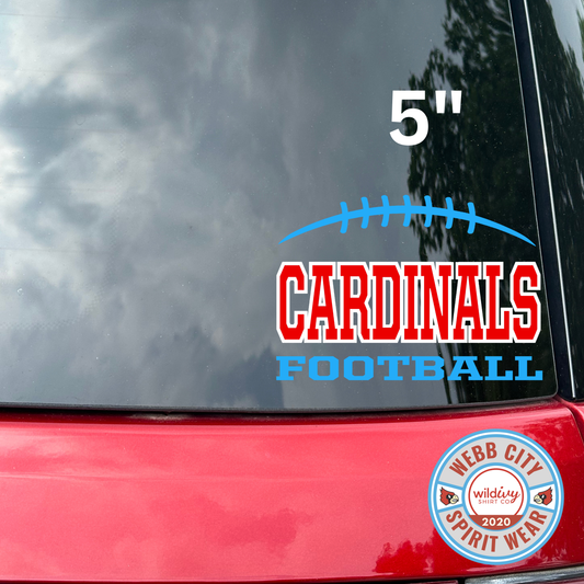 Permanent Decal: Cardinal Football 5"