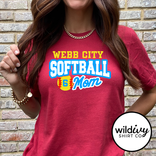 CUSTOMIZED NUMBER Webb City Softball Mom