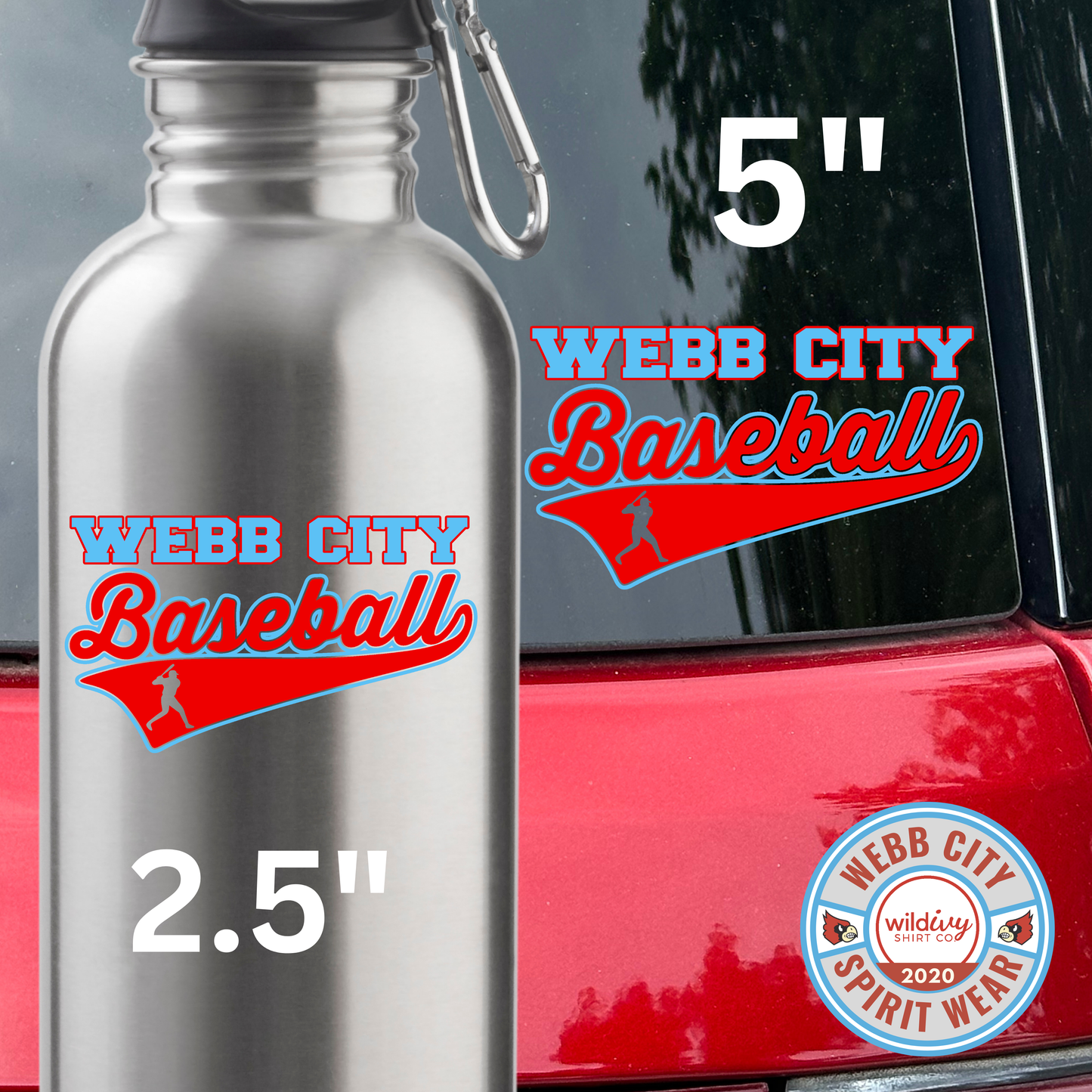 Permanent Decal: Webb City Baseball 2.5"