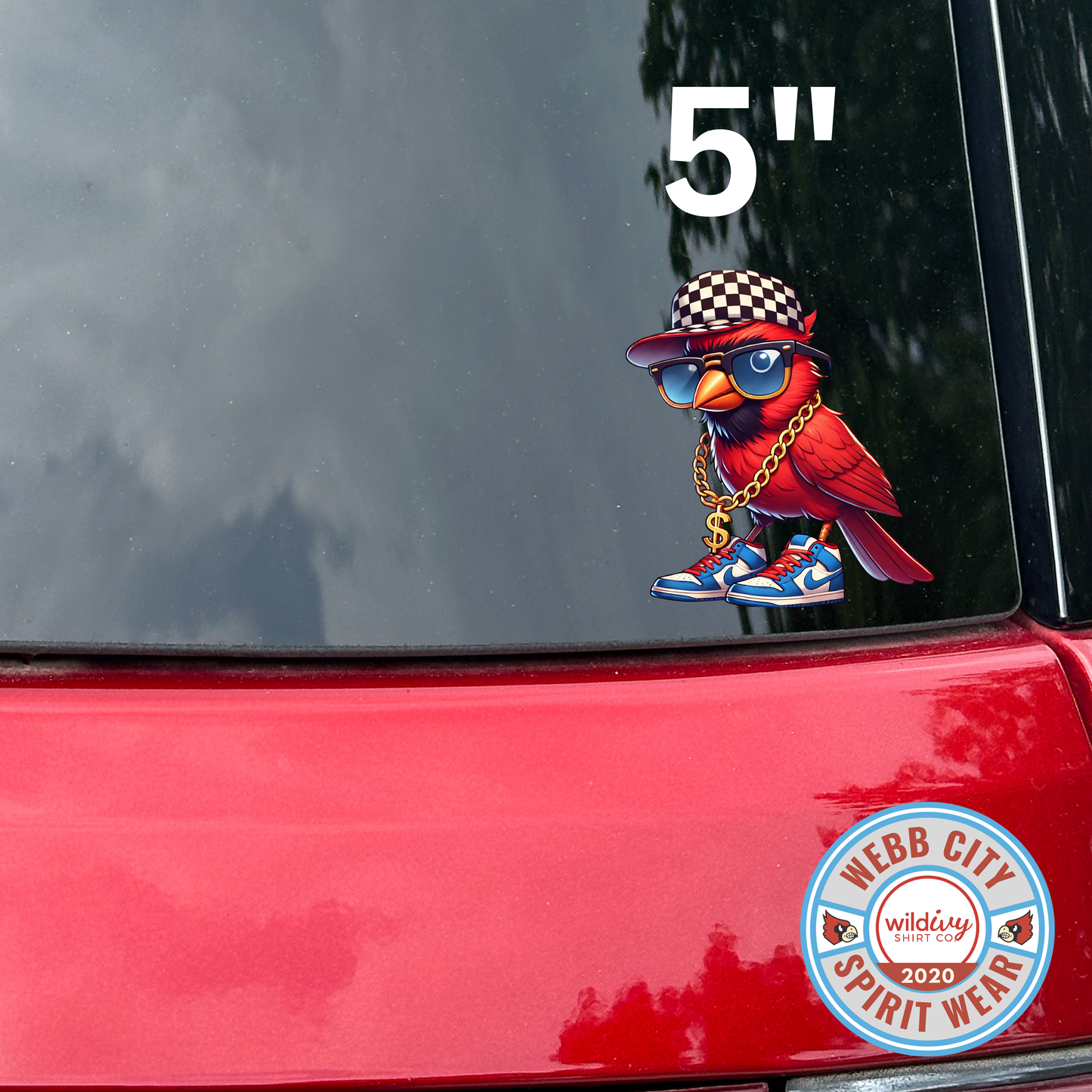 Permanent Decal: Hip Hop Cardinal 5"