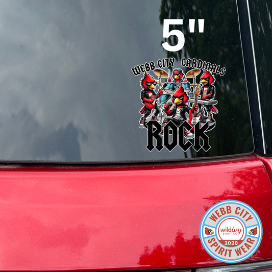 Permanent Decal: Webb City Cardinals Rock 5"