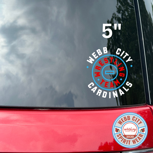 Permanent Decal: Webb City Cardinals Wrestling Team 5’’
