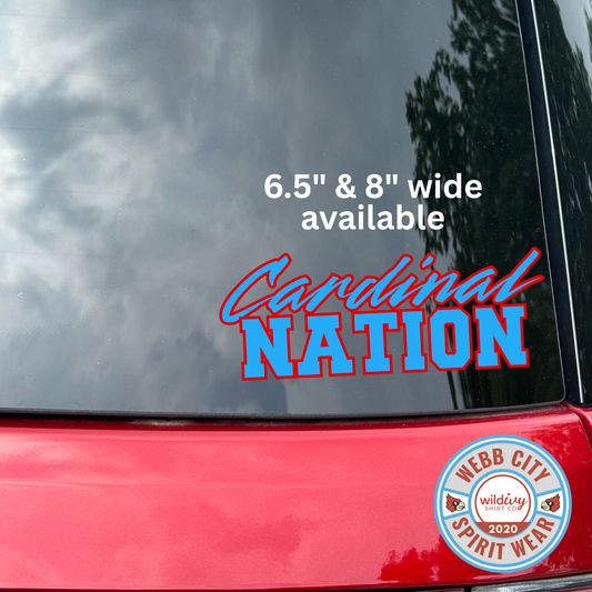 Permanent Decal: Cardinal Nation 8"