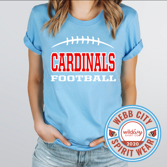 Cardinals Football Red on Blue