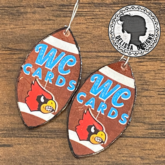 WC Cards Football Earrings