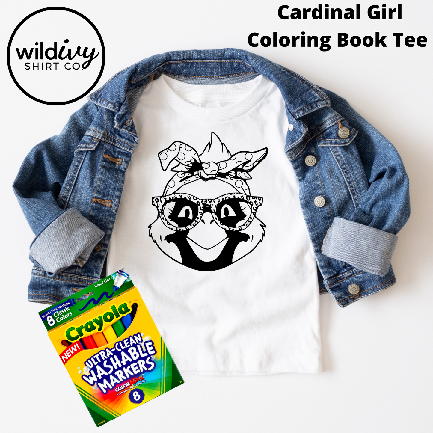 Coloring Book Shirt: Cardinal Girl